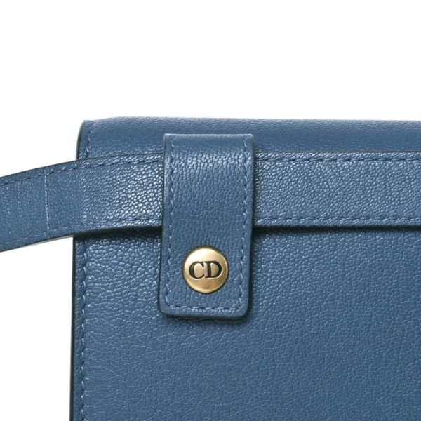 1000063275 09 Christian Dior Leather Saddle Waist Pouch Navy