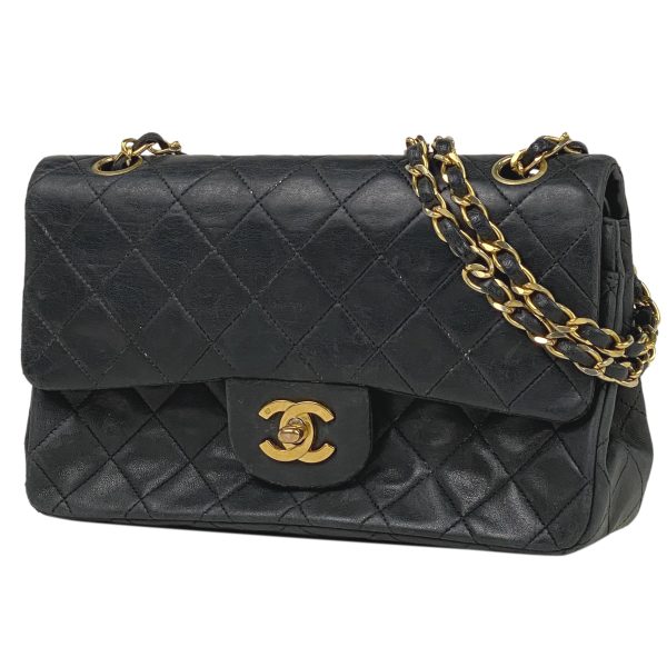 1000063392615 11 Chanel Matelasse W Flap Chain Shoulder Bag Black