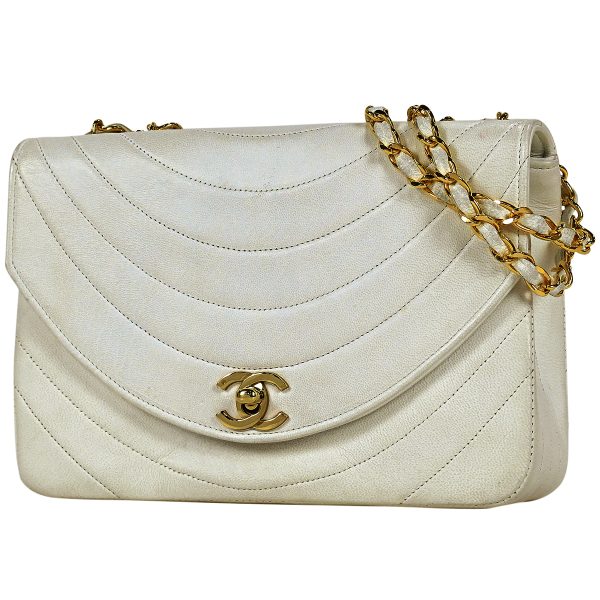 1000063588261 01 Chanel Coco Mark Chain Shoulder Bag Leather White