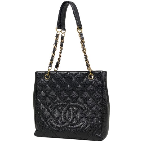 1000063632940 11 Chanel Cocomark Chain Tote Bag Matelasse PST Caviar Skin Black