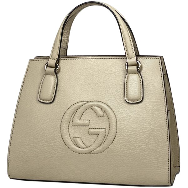 1000063667553 11 Gucci Soho Handbag 2WAY Shoulder Bag Interlocking G Leather Ivory