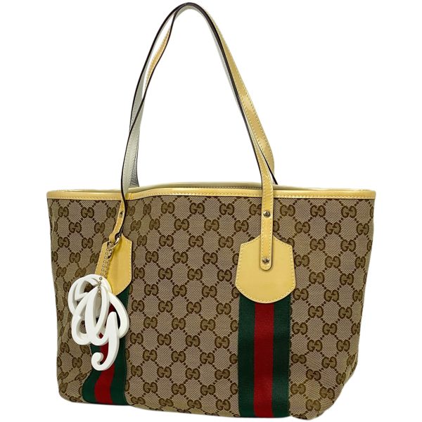 1000063667928 11 Gucci GG Pattern Tote Bag Jolie Sherry Line Web GG Canvas Brown