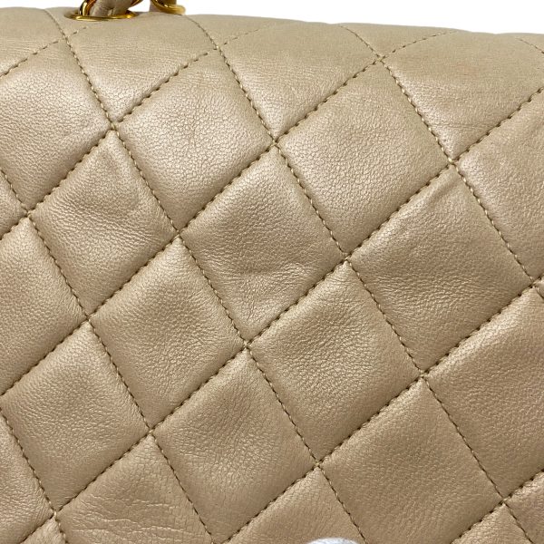 1000063820330 16 Chanel Matelasse Single Flap Chain Shoulder Bag Leather Beige