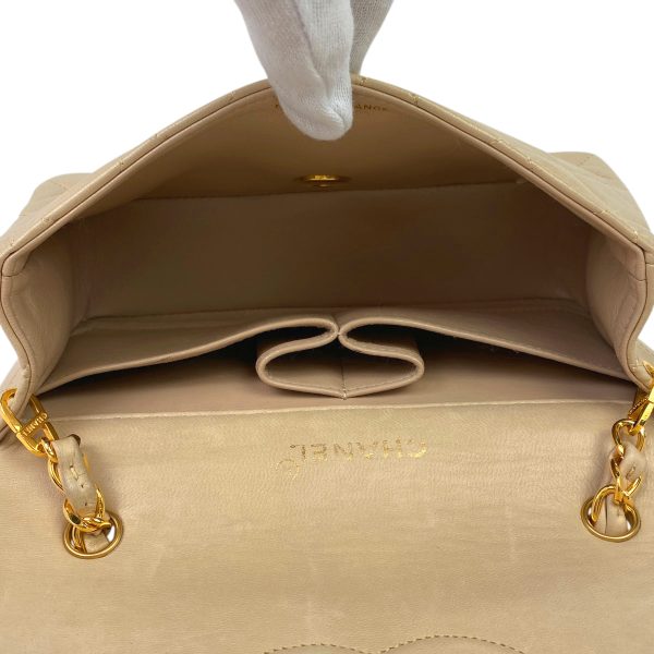 1000063820330 23 Chanel Matelasse Single Flap Chain Shoulder Bag Leather Beige