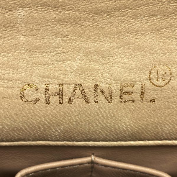 1000063820330 24 Chanel Matelasse Single Flap Chain Shoulder Bag Leather Beige