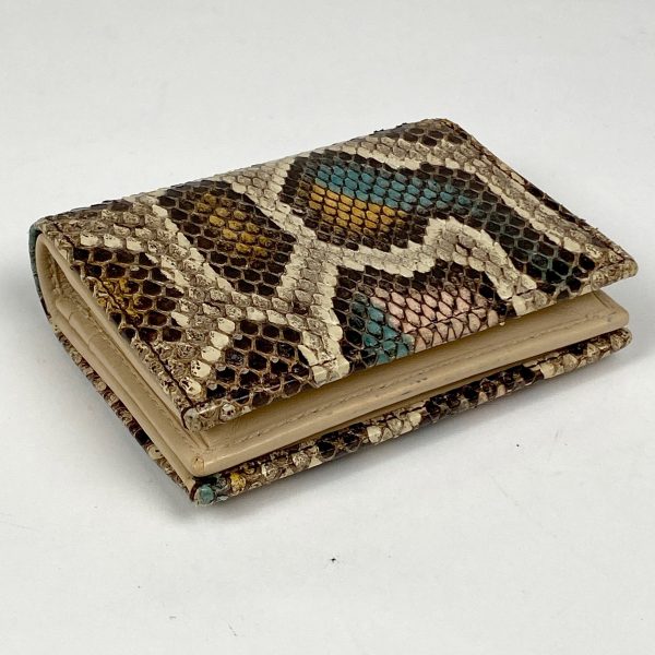 1000063836676 12 Gucci GG Marmont Mini Wallet Double G Bifold Python Beige