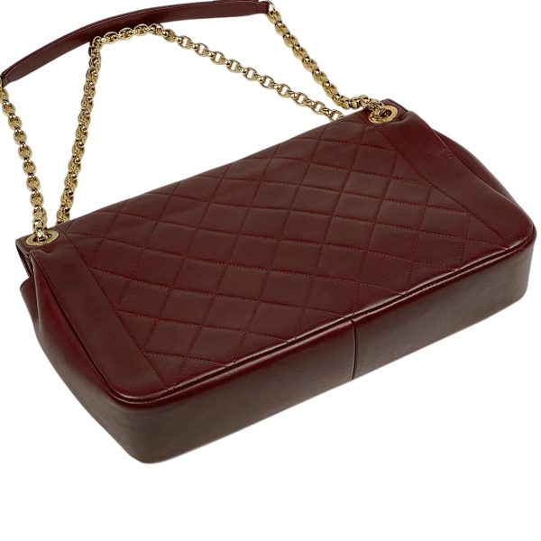 1000063842035 12 Chanel Coco Mark Chain Shoulder Bag Matelasse Logo Plate CC Leather Bordeaux