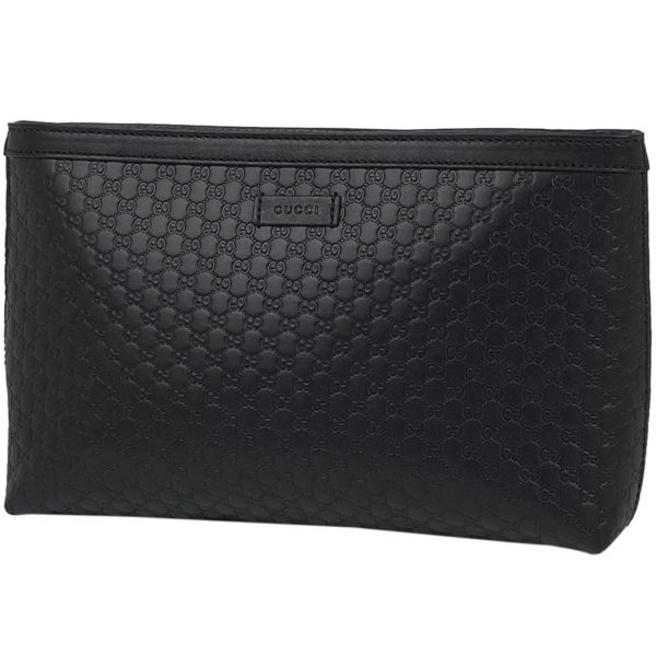 1000063842318 11 Gucci Micro Guccisima Clutch Bag 2WAY Shoulder GG Pattern Clutch Bag Shima Leather Black