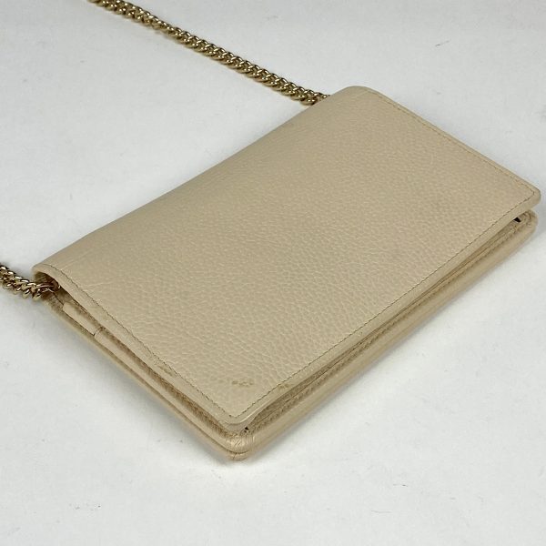 1000063843827 12 Gucci Soho Chain Wallet Interlocking G Clutch Bag Leather Ivory