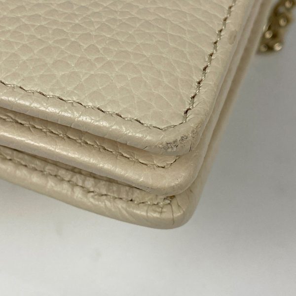 1000063843827 13 Gucci Soho Chain Wallet Interlocking G Clutch Bag Leather Ivory