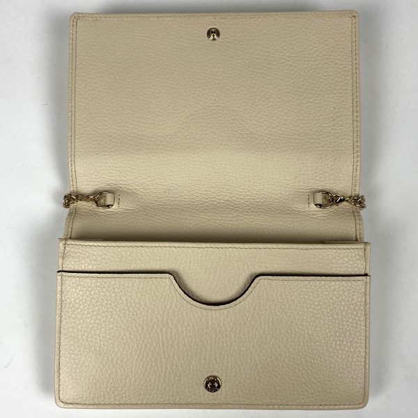 1000063843827 17 Gucci Soho Chain Wallet Interlocking G Clutch Bag Leather Ivory