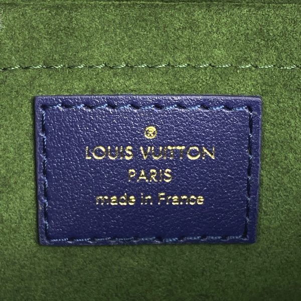 1000063843902 23 Louis Vuitton Square Bag 2WAY Chain Shoulder Bag Monogram Leather Blue