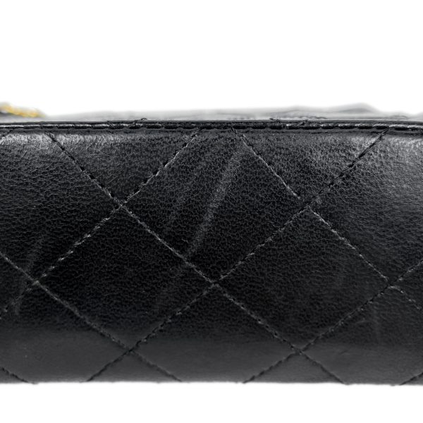 1000063843988 15 Chanel Mini Matelasse Single Flap Chain Shoulder Bag Coco Mark Pochette Leather Black