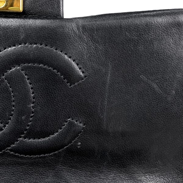 1000063843988 18 Chanel Mini Matelasse Single Flap Chain Shoulder Bag Coco Mark Pochette Leather Black