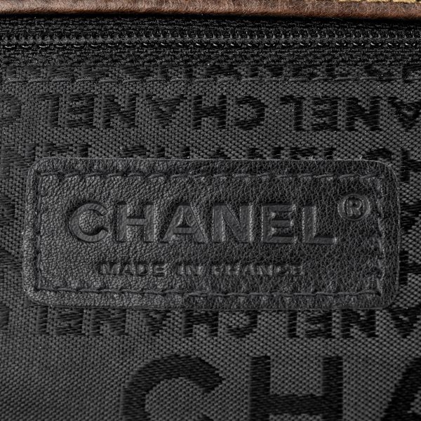 1000063873541 15 Chanel Coco Mark Chain Shoulder Bag Icon Motif Cruise Line 2003 Leather Brown