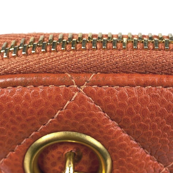 1000063895871 17 Chanel Coco Mark Chain Tote Bag Matelasse Tote Bag Caviar Skin Orange