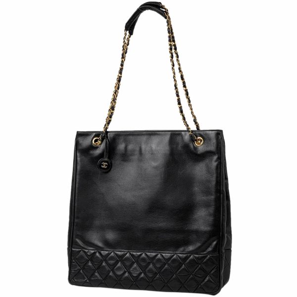 1000063969992 11 Chanel Coco Mark Chain Tote Bag Matelasse Shoulder Bag Leather Black