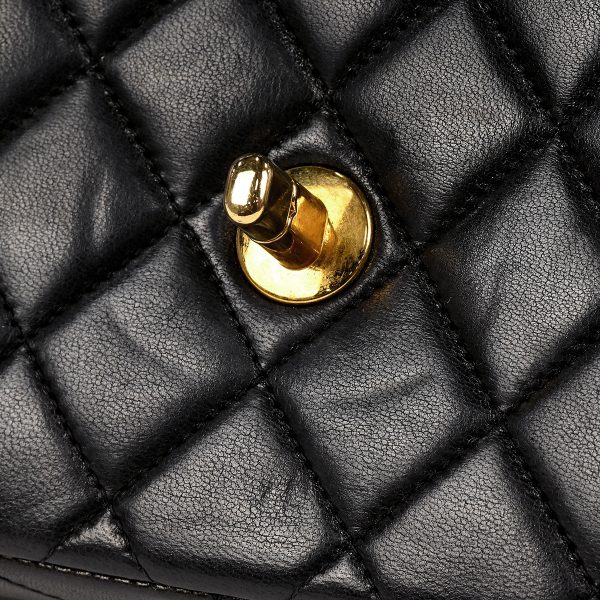 1000064085875 11 Chanel Cocomark Handbag Matelasse Parent Child Bag Leather Black