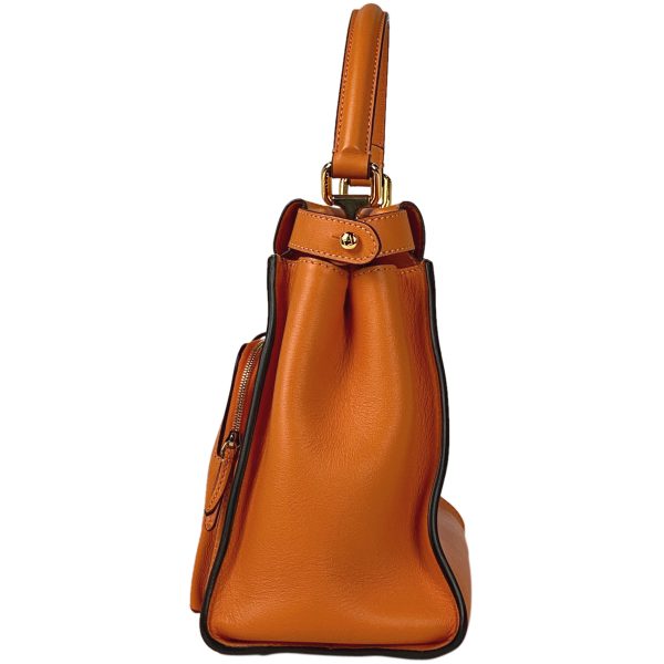 1000064096796 12 Fendi Peekaboo Regular Leather Shoulder Bag Orange