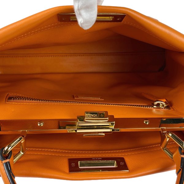 1000064096796 22 Fendi Peekaboo Regular Leather Shoulder Bag Orange