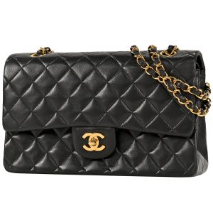 1000064176573 01 Chanel Matra Sera Lambskin Chain Shoulder Bag Black