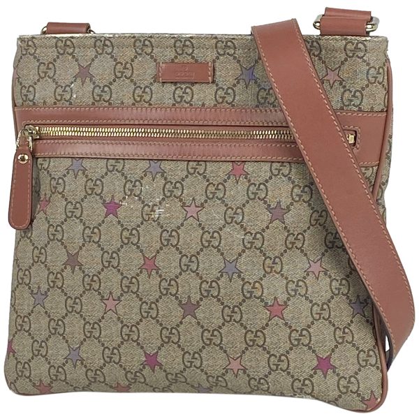 1000064176627 11 Gucci GG Pattern Star Coated Canvas Shoulder Bag Brown