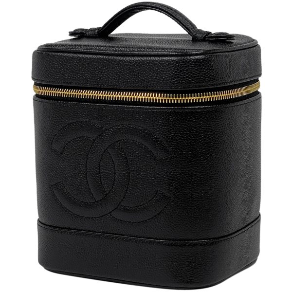 1000064184899 11 Chanel Cocomark Vanity Bag Cosmetic Makeup Accessory Case Cosmetic Pouch Caviar Skin Black