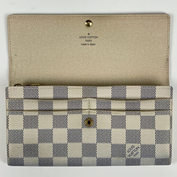 1000064341513 18 Louis Vuitton Portefeuille Sarah Long Wallet Damier White