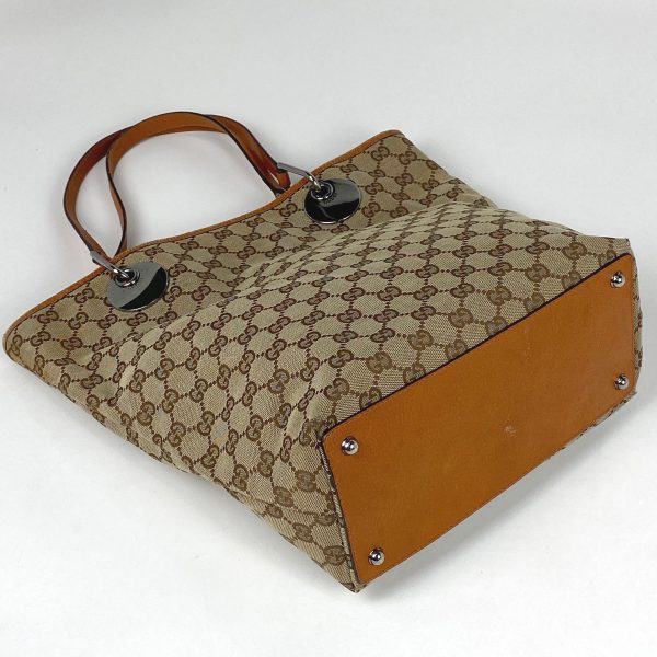 1000064350232 12 Gucci GG Pattern Tote Bag Shoulder Canvas Brown