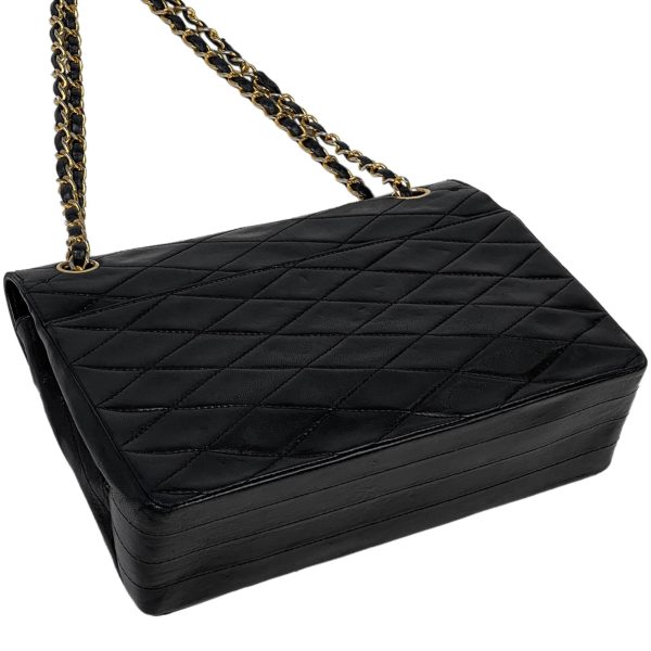 1000064372944 12 Chanel Coco Mark Chain Shoulder Bag W Chain Mademoiselle Leather Black