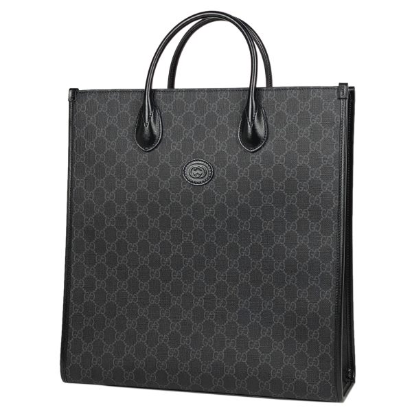 1000064389256 11 Gucci Interlocking G Medium Tote Bag 2WAY GG Supreme Black