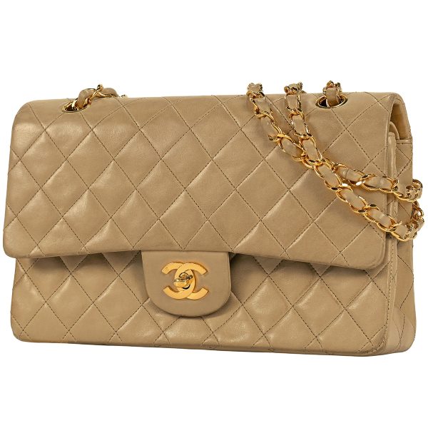 1000064389683 01 Chanel Matelasse W Flap Chain Shoulder Bag Coco Mark Leather Beige