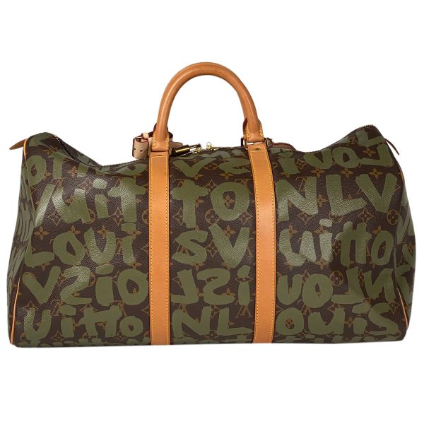 1000064442258 13 Louis Vuitton Keepall 50 Handbag Monogram Graffiti Khaki