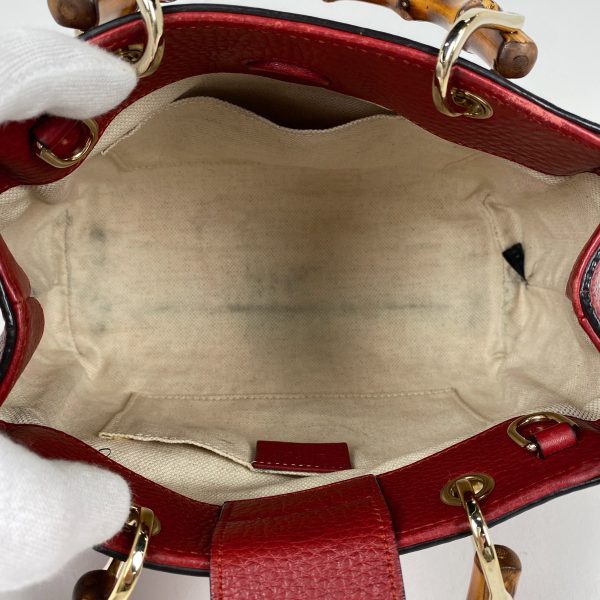 1000064455951 17 GUCCI Bamboo Shoulder Bag Leather Red