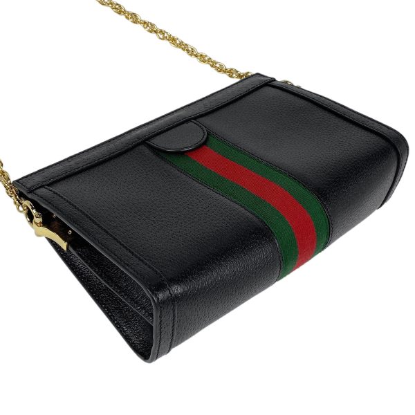 1000064462034 12 Gucci Ophidia Small Shoulder Bag GG Chain Sherry Line Leather Black