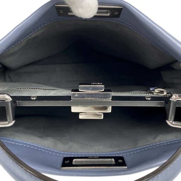 1000064462058 21 Fendi Peekaboo 2WAY Shoulder Bag Turnlock Leather Handbag Blue