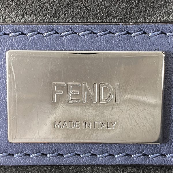 1000064462058 22 Fendi Peekaboo 2WAY Shoulder Bag Turnlock Leather Handbag Blue