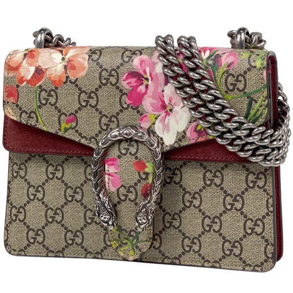 1000064462102 11 Gucci Dionysus Chain Shoulder Bag Tiger Head GG Pattern GG Blooms Beige