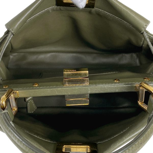 1000064472910 19 Fendi Mini Peekaboo Leather 2WAY Shoulder Bag Green