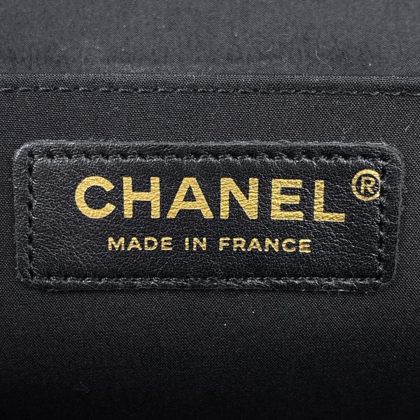 1000064548042 25 Chanel Camellia Chain Shoulder Bag Ribbon Matelasse Coco Mark Canvas Black