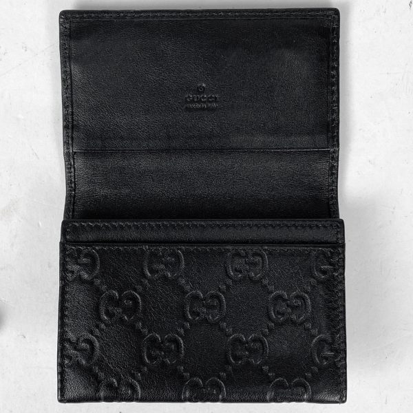 1000064564752 17 GUCCI Guccisima Card Case Leather Black