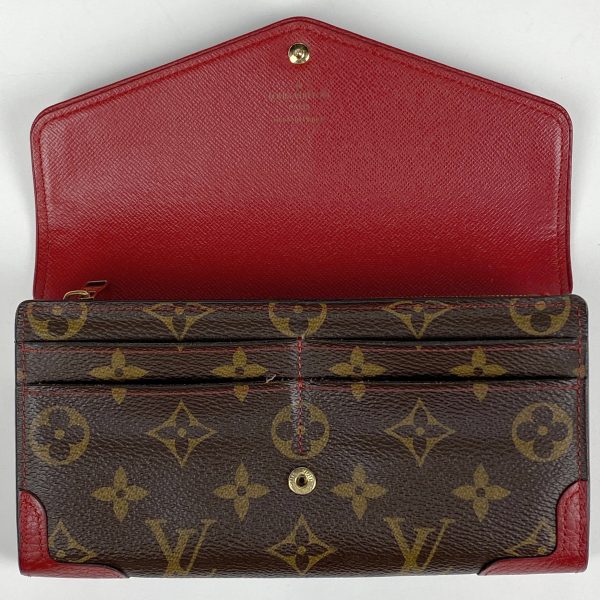 1000064594179 18 Louis Vuitton Portefeuille Sara Retiro Bifold Wallet Monogram Red