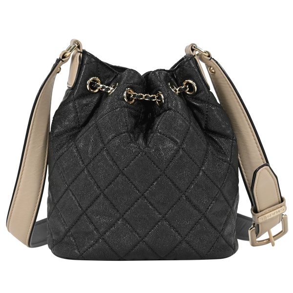 1000064877692 03 Chanel Coco Mark Shoulder Bag Drawstring Logo Matelasse Leather Black