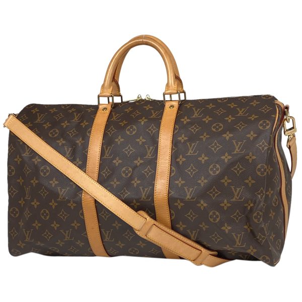 1000064884584 11 Louis Vuitton Keepall Bandouliere 50 Monogram Travel Boston Bag Brown