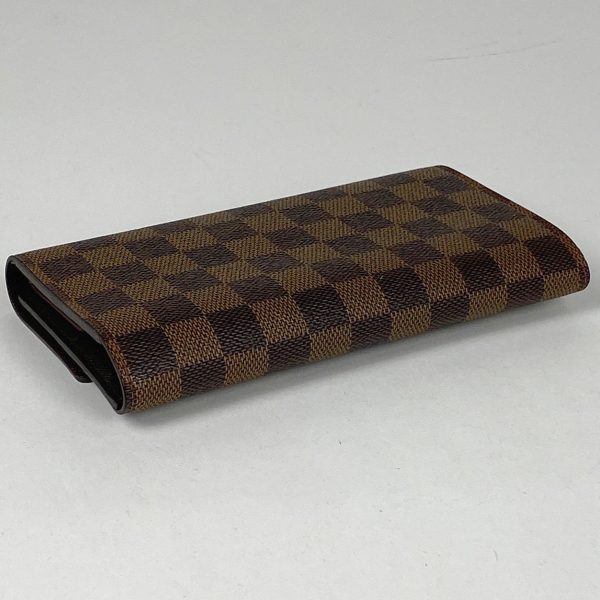 1000064887523 12 Louis Vuitton Portefeuille International Trifold Long Wallet Damier Brown