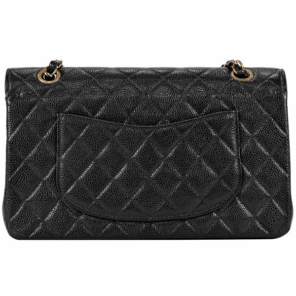 1000064889329 03 Chanel Matelasse W Flap Chain Shoulder Bag Coco Mark Caviar Skin Black