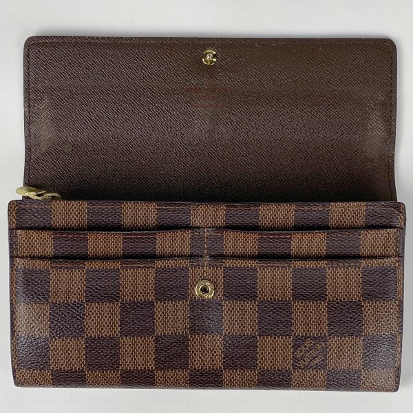 1000065059738 17 Louis Vuitton Portefeuille Sara Long Wallet Damier Brown