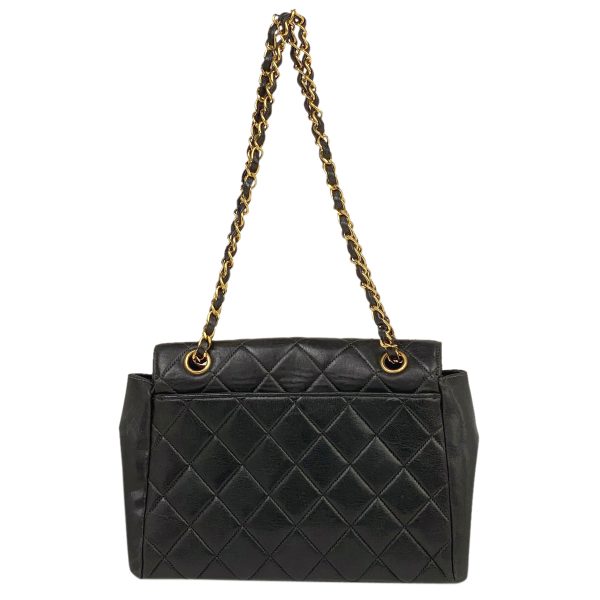 1000065079620 13 Chanel Coco Mark Chain Shoulder Bag Matelasse W Chain Leather Black