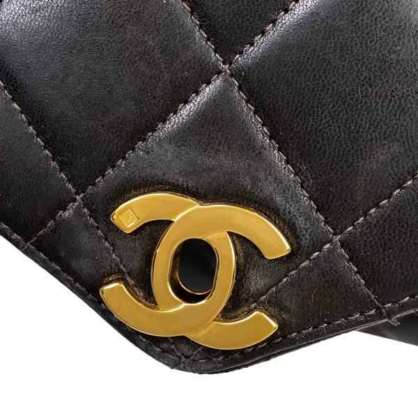 1000065079620 16 Chanel Coco Mark Chain Shoulder Bag Matelasse W Chain Leather Black