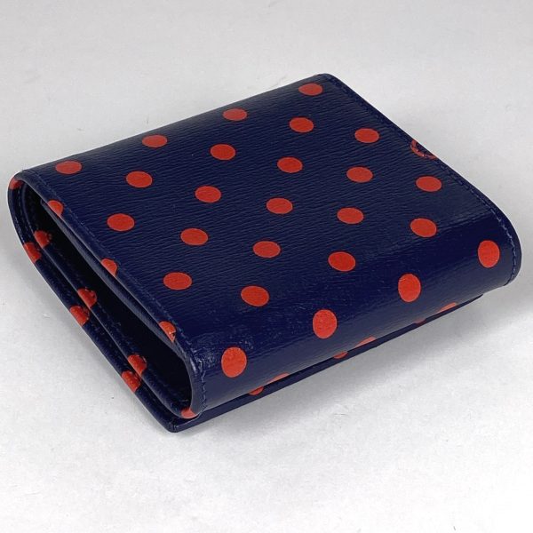 1000065101147 12 Gucci Horsebit 1955 Bifold Wallet Polka Dot Leather Navy